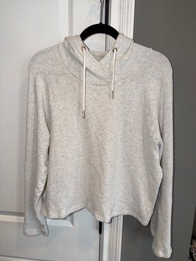 Monrow Light Gray Cowl Neck Pullover Sweater